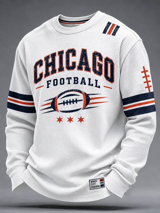 Men's Football Gameday Gift For Football Fans Waffle Sweatshirt