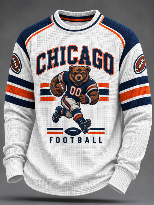 Men's Football Gameday Gift For Football Fans Waffle Sweatshirt