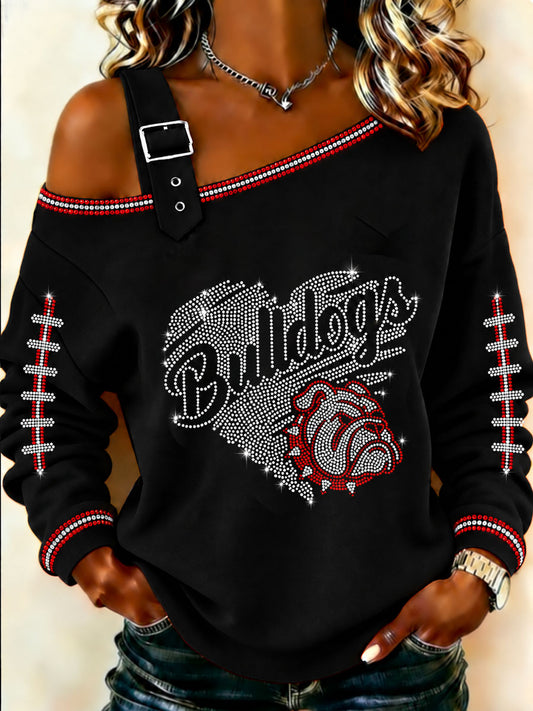 Women's Game Day Football Print Casual Sweatshirt