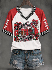 Women's Game Day Football Printed Casual T-Shirt