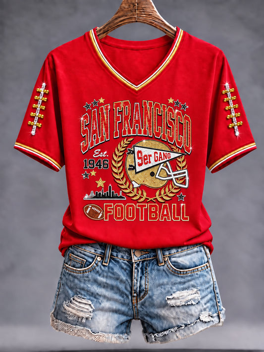 Women's Football Gameday Gift For Football Fans Short Sleeve T-shirt
