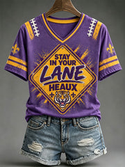 Women's "STAY IN YOUR LANE, HEAUX" V-neck T-shirts