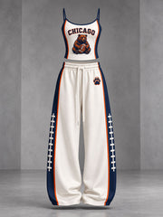Women's Chicago Football Lover Bear Art Printed Sets