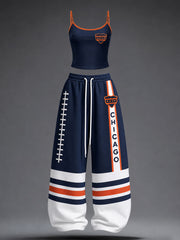 Women's Chicago Football Lover Bear Art Printed Sets