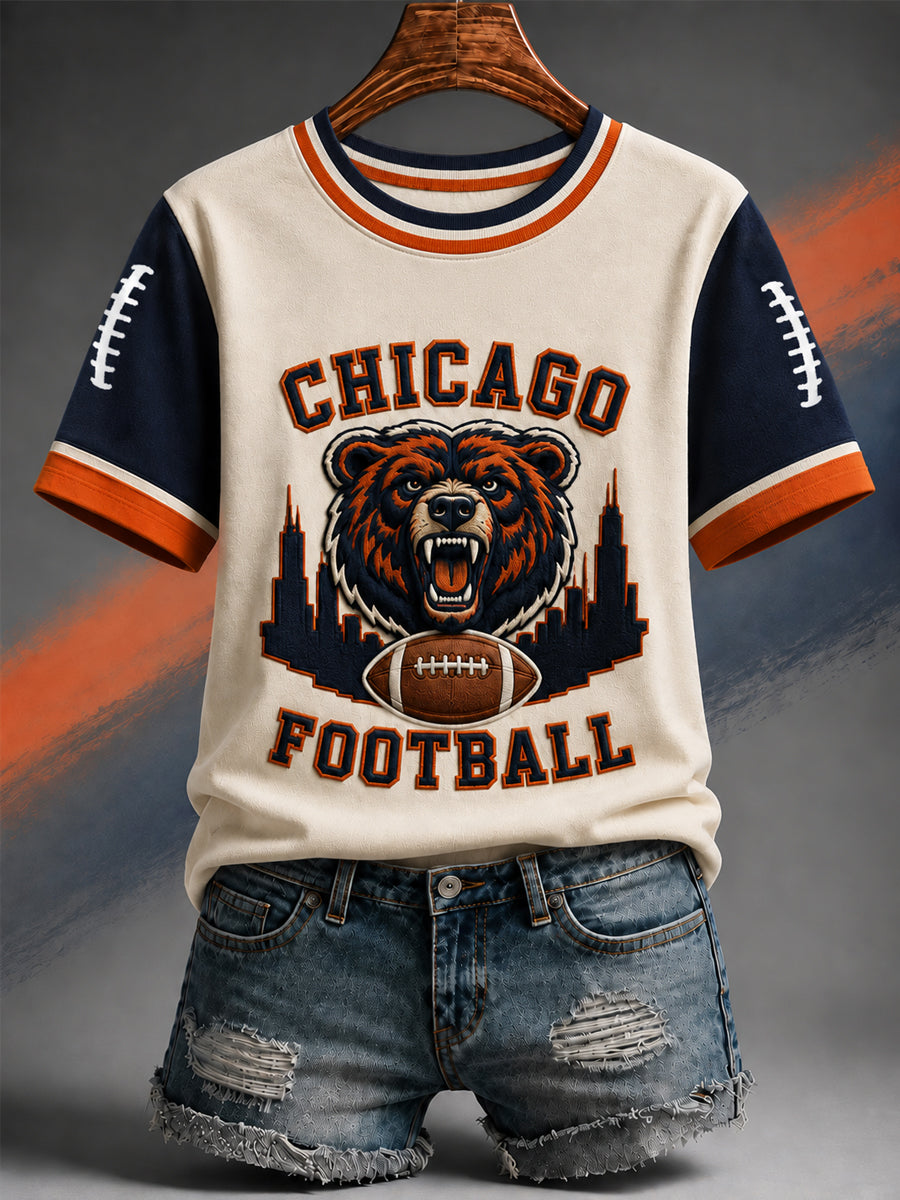 Women's Football Gameday Gift For Football Fans Casual Tee