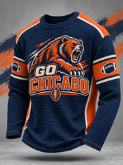 Men's Football Gameday Gift For Football Fans Casual Waffle Long Sleeve T-Shirt