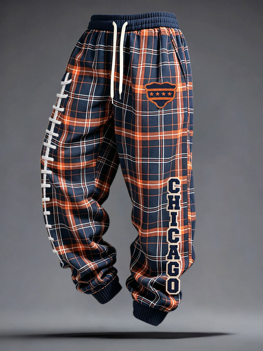 Men's Chicago Football Lover Bear Art Printed Pants