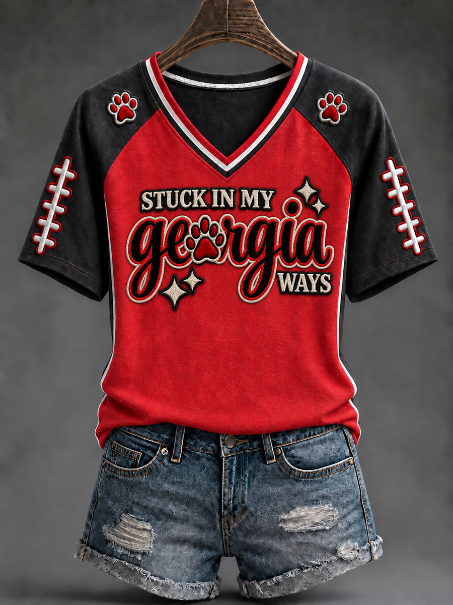 Women's Game Day Football Printed Casual T-Shirt