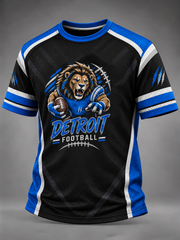 Men's Football Fan Lions Printed short sleeves t-shirt