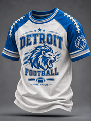 Men's Football Fan Lions Printed short sleeve t-shirt
