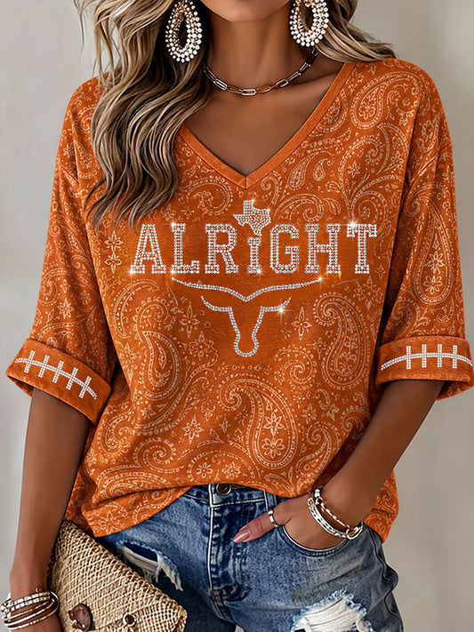 Women's Football Game Day Casual T-Shirt