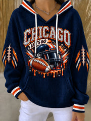 Women's Football Gameday Gift For Football Fans Print Hoodie